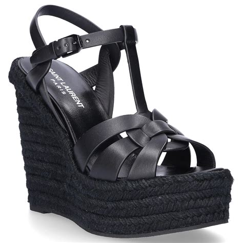 yves saint laurent black wedges|saint laurent tribute wedge.